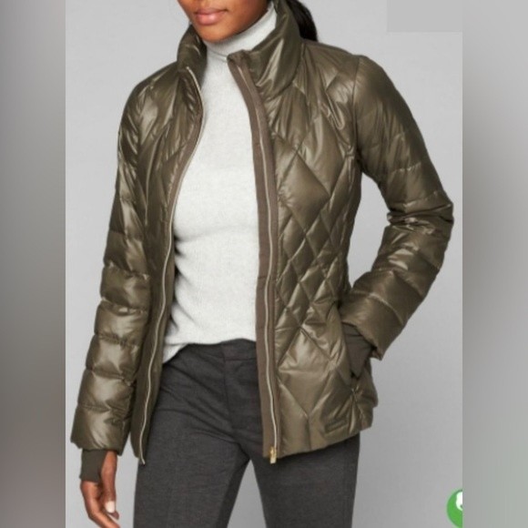 Athleta Jackets & Coats Athleta Jacket Responsible Down Green Quilted Winter Snow Coat Puffy